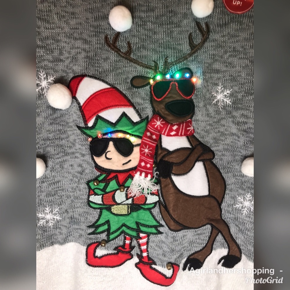 Tacky Ugly LED Christmas Sweater Lights NWT